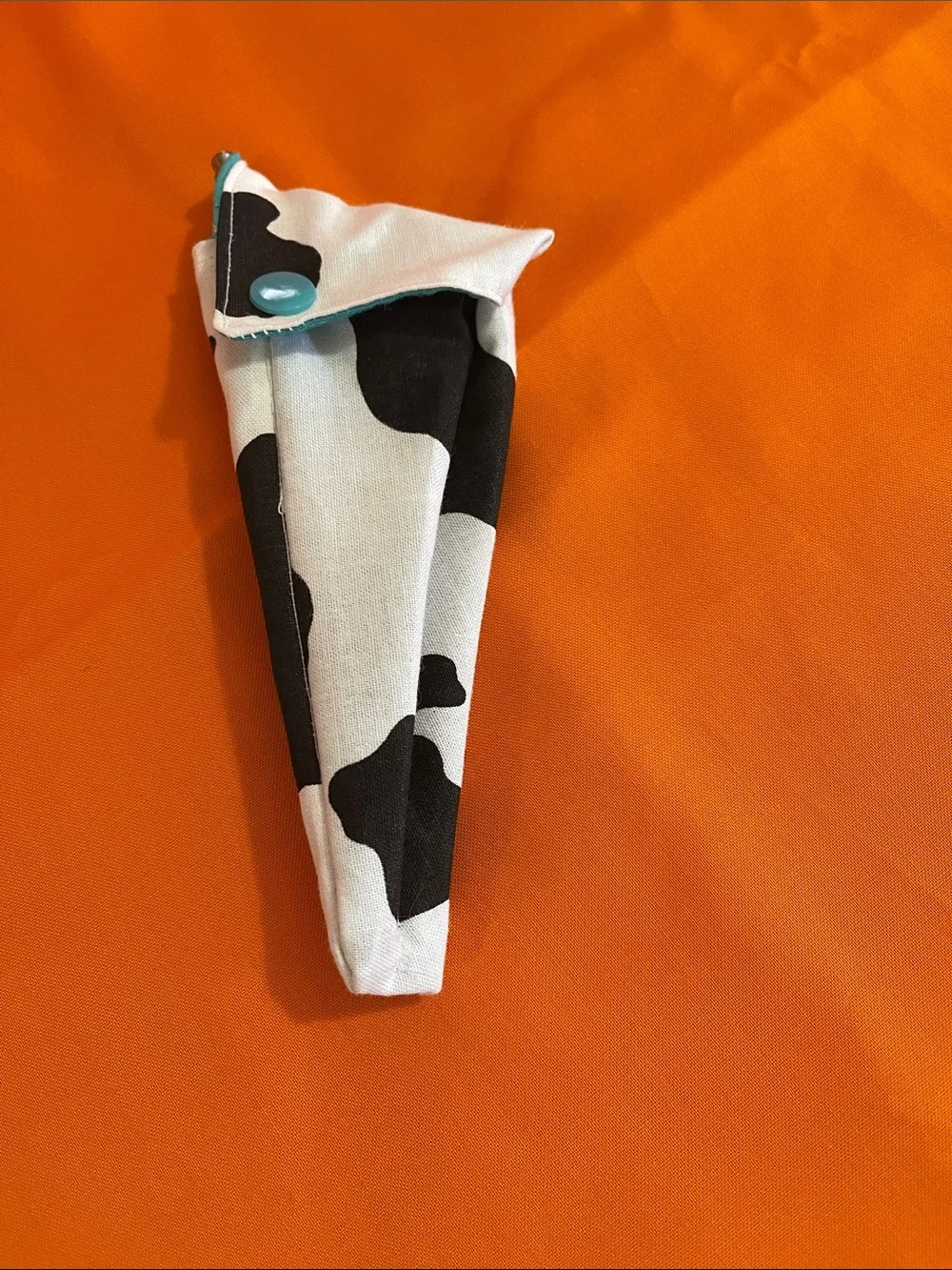 Cow Print Kids Scissor Pouch with Pink, Purple, Red and Teal Snap Interiors
